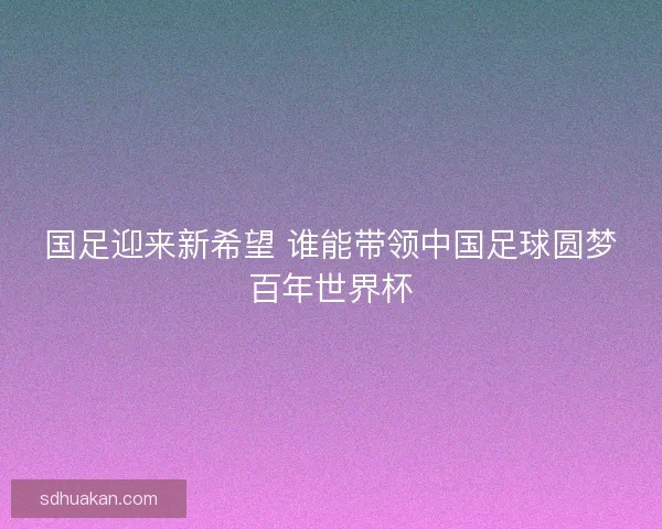 国足迎来新希望 谁能带领中国足球圆梦百年世界杯