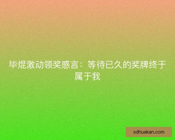 毕焜激动领奖感言：等待已久的奖牌终于属于我