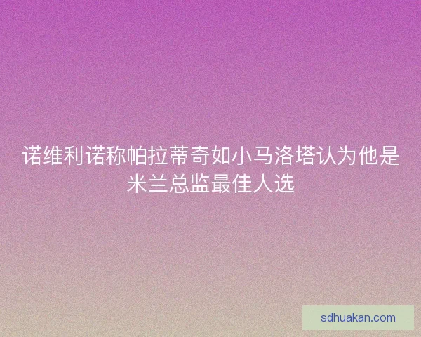 诺维利诺称帕拉蒂奇如小马洛塔认为他是米兰总监最佳人选 诺维利诺称帕拉蒂奇如小马洛塔认为他是米兰总监最佳人选