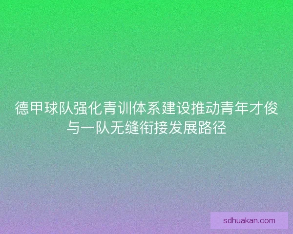 德甲球队强化青训体系建设推动青年才俊与一队无缝衔接发展路径 德甲球队强化青训体系建设推动青年才俊与一队无缝衔接发展路径